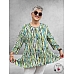 AKH Big Shirt A-lijn Windy Blauw-Lime-Turquoise
